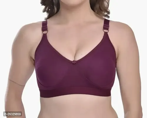 Elegant Cotton Blend Solid Bras For Women-thumb0