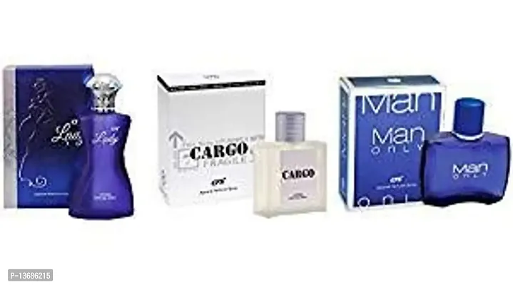 Cfs Cargo White Lady And Man Only Blue Perfume, Combo Of 3-40Ml Each