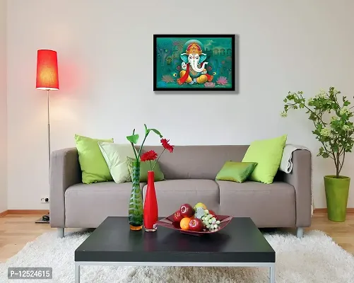 LIFEHAXTORE? Ganesha Art Framed Painting | Ready to hang -(Wooden Fiber frame, 12inch x 18 inch)-thumb3