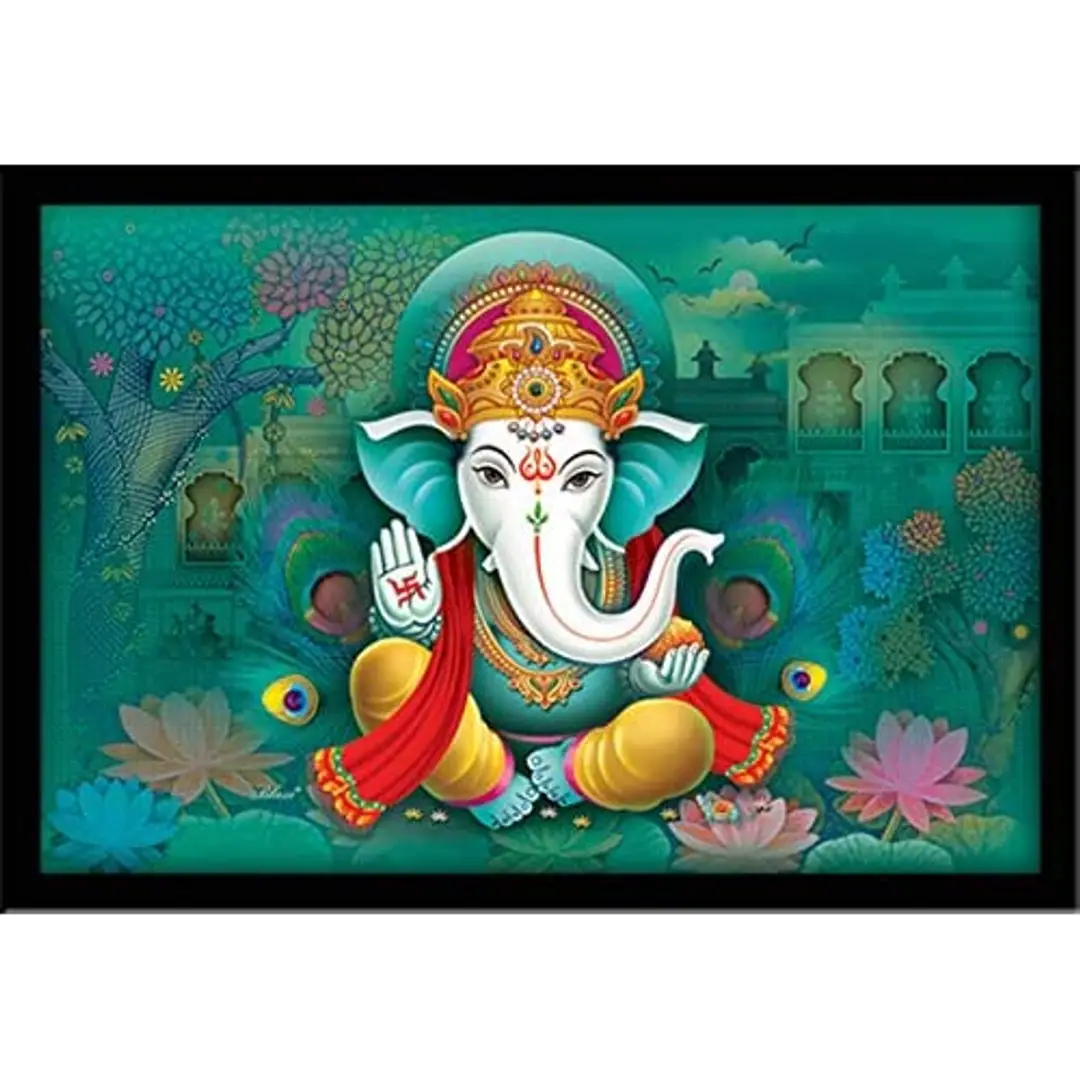 Buy LIFEHAXTORE? Ganesha Art Framed Painting | Ready to hang ...