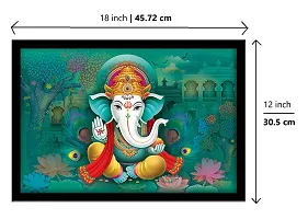 LIFEHAXTORE? Ganesha Art Framed Painting | Ready to hang -(Wooden Fiber frame, 12inch x 18 inch)-thumb1
