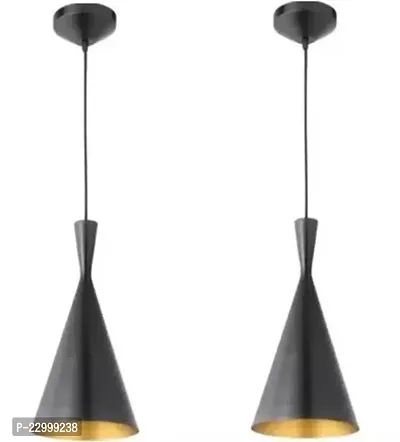Cone Black Hanging Decorative Hanging Lamp-Pack Of 2