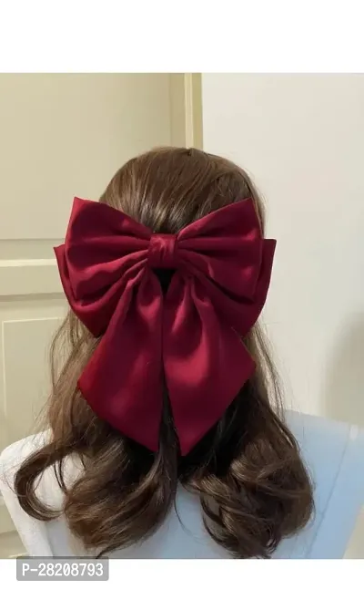 Hair Bows Ties for Girls Women Silk-Stylish French Bow Hair Clip Bowknot Hair-thumb0