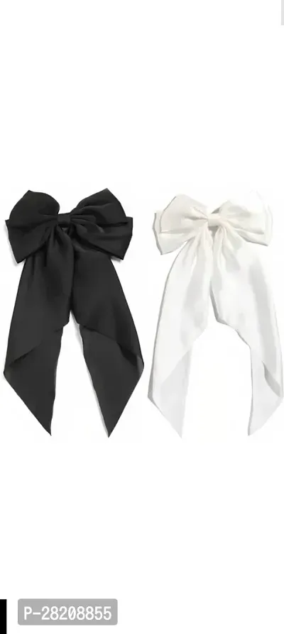 Women Silk-Stylish French Bow Hair Clip Bow Knot Hair Pack of 2