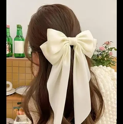 Hair Bows Ties for Girls Women Silk-Stylish French Bow Hair Clip Bowknot Hair