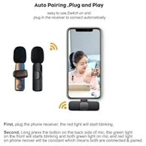 K8 Wireless Collar Mic for Type-C Android Cell Phone,Tablets  iPhone Supported Lavalier Microphone, Noise Reduction Lapel Mike -Shoots,Youtubers, Video Recording,Facebook,Live Stream