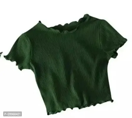 Stylish Green Polyester Solid Top For Women-thumb0