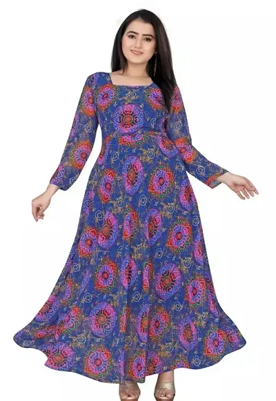 Stylish Georgette A-Line Kurta For Women