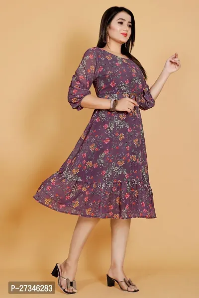 Stlish Digital Flower Printed Frock-Dress-thumb4