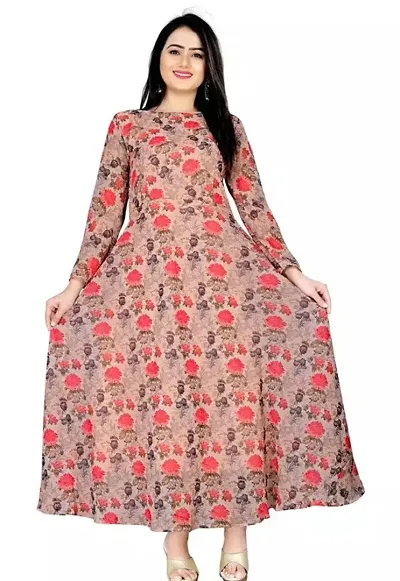 Stylish A-Line Multicoloured Georgette Printed Kurta