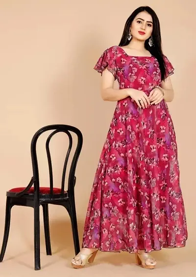 Stylish Indo-western Georgette Gown For Women