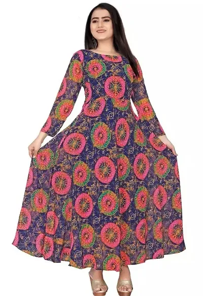 Stylish Georgette A-Line Kurta For Women