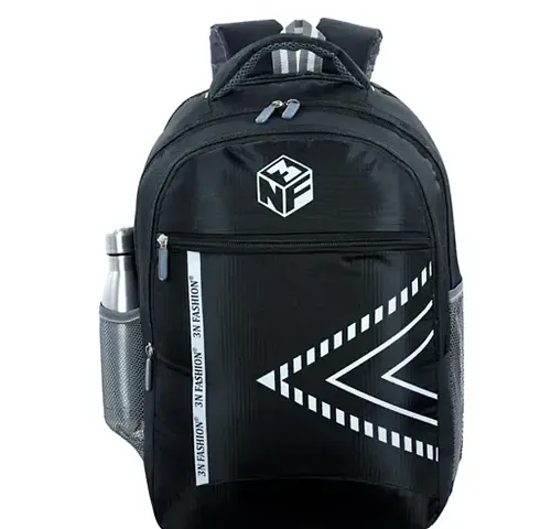 Designer Black Polyester Printed Backpacks