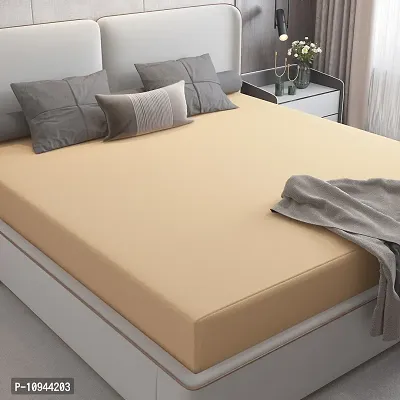 Waterproof Dust-Proof Mattress Cover For Queen Size Bed , Beige, 60 x 72, Terry Cotton