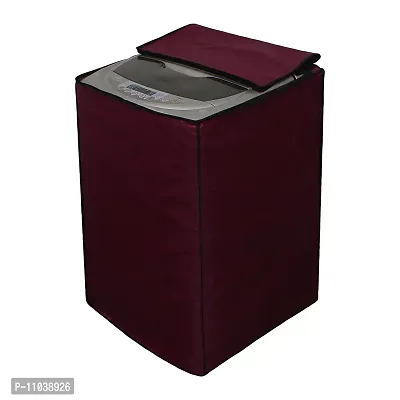 Lithara PVC Top Load Washing Machine Cover for Samsung Ifb LG Godrej Whirlpool Bosch 6 Kg, 6.2 Kg, 6.5 Kg, 7 Kg | Size : 58.4 x 58.4 x 88.9 Cm | (Maroon)-thumb2