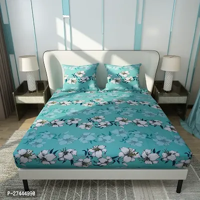 Comfortable Microfiber Printed Double Bedsheet with Two Pillow Covers