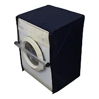 Lithara PVC Front Load Fully Automatic Washing Machine Cover For 7 Kg, 7.2 Kg, 7.5 Kg, 8 Kg | Size : 58.4 x 58.4 x 88.9 Cm | (Navy Blue)-thumb1