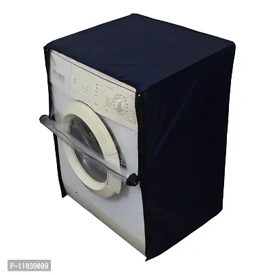 Lithara PVC Front Load Fully Automatic Washing Machine Cover For 7 Kg, 7.2 Kg, 7.5 Kg, 8 Kg | Size : 58.4 x 58.4 x 88.9 Cm | (Navy Blue)-thumb2