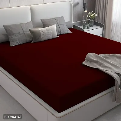 Waterproof Dust-Proof Mattress Cover For King Size Bed , Maroon, 72 x 72, Terry Cotton