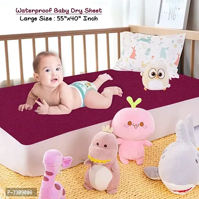 Comfortable Fleece Baby Bed Protecting Mat  - Rani Pink, Large-thumb0