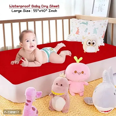Comfortable Fleece Baby Bed Protecting Mat  - Red, Large