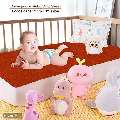 Comfortable Cotton Baby Bed Protecting Mat  - Orange, Large-thumb0