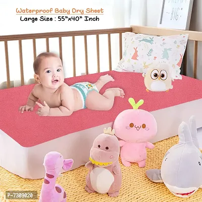 Comfortable Cotton Baby Bed Protecting Mat  - Pink, Large
