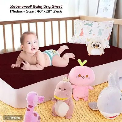 Comfortable Cotton Baby Bed Protecting Mat  - Maroon, Medium