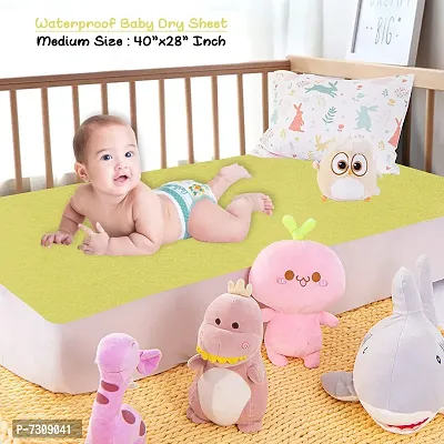 Comfortable Cotton Baby Bed Protecting Mat  - Yellow, Medium