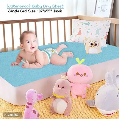 Comfortable Fleece Baby Bed Protecting Mat  - Baby Blue, Extra Large
