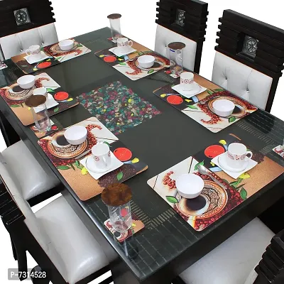 Attractive Brown Rectangular Pack of 6 Table Placemat with Coasters
