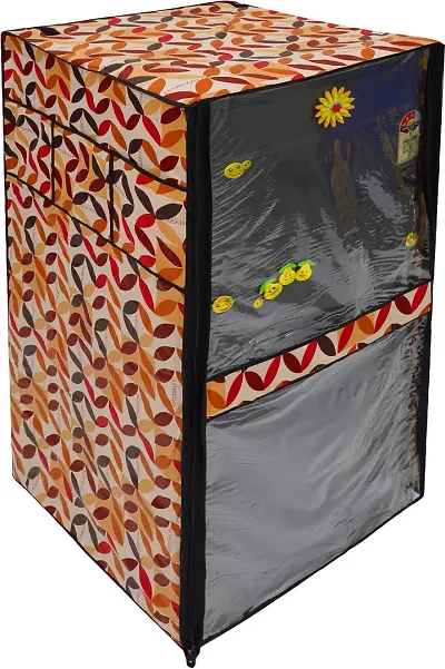 Attractive Polyester Brown Refrigerator Cover