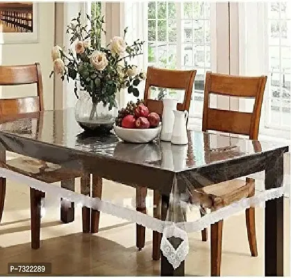 Stylish Fancy Designer Waterproof Dining Table Cover 52X76 Inches White-thumb0