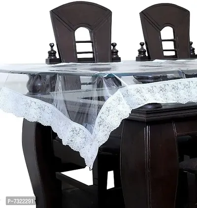 Stylish Fancy Designer Waterproof Dining Table Cover 60X108 Inches White-thumb2