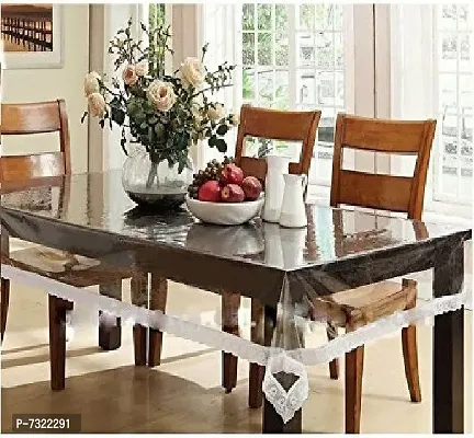 Stylish Fancy Designer Waterproof Dining Table Cover 60X108 Inches White-thumb0