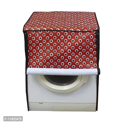 Lithara PVC Front Load Fully Automatic Washing Machine Cover For 5 Kg, 5.2 Kg, 5.5 Kg | Size : 53.34 X 53.34 X 83.32 Cm | (Multicolor Design11)