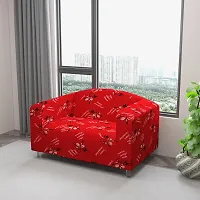 Classic Polyester Spandex Sofa Cover , Printed Big Elasticity Cover for Couch and Recliner , Flexible Stretch Sofa Slipcover for Two Seater (145-185cm)-thumb1