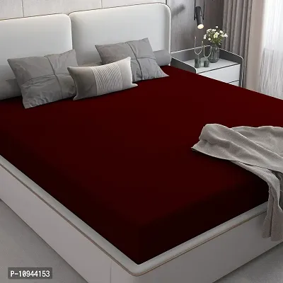 Waterproof Dust-Proof Mattress Cover For King Size Bed , Maroon, 72 x 75, Terry Cotton-thumb0