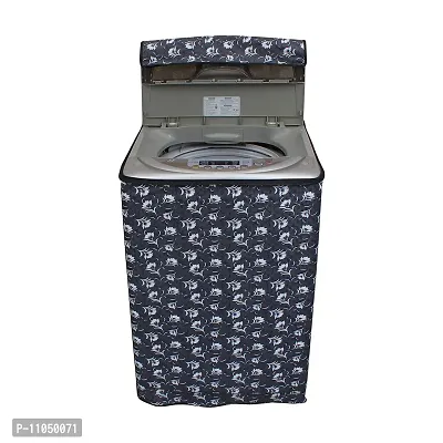 Lithara PVC Top Load Fully Automatic Washing Machine Cover For 7 Kg, 7.2 Kg, 7.5 Kg, 8 Kg | Size : 58.4 x 58.4 x 88.9 Cm | (Multicolor Design05)-thumb3