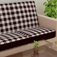 Terry Polycotton Elastic Sofa Cover 3 Seater Flexible Stretchable Sofa Seat Protector  Color  Brown  Size  23 Inch x 23 Inch   Pack of 6-thumb2