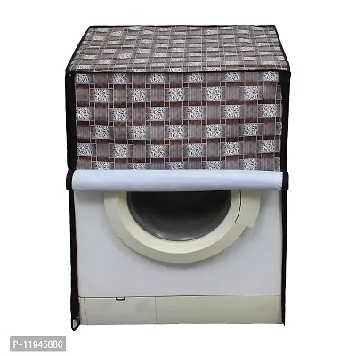 Lithara PVC Front Load Fully Automatic Washing Machine Cover For 6 kg, 6.2 Kg, 6.5 Kg, 7 Kg | Size : 58.4 x 58.4 x 88.9 Cm | (Multicolor Design41)-thumb0