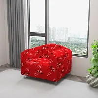 Classic Polyester Spandex Sofa Cover , Printed Big Elasticity Cover for Couch and Recliner , Flexible Stretch Sofa Slipcover for Single Seater (90-145cm)-thumb1