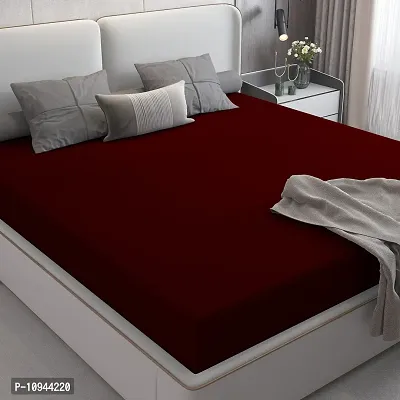 Waterproof Dust-Proof Mattress Cover For King Size Bed , Maroon, 72 x 80, Terry Cotton