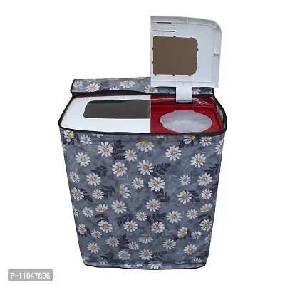 Lithara PVC Top Load Semi Automatic Washing Machine Cover For 7 Kg, 7.2 Kg, 7.5 Kg, 8 Kg | Size : 58.4 x 58.4 x 88.9 Cm | (Multicolor Design10)