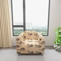 Classic Polyester Spandex Sofa Cover , Printed Big Elasticity Cover for Couch and Recliner , Flexible Stretch Sofa Slipcover for Single Seater (90-145cm)-thumb2