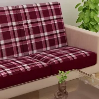 Terry Polycotton Elastic Sofa Cover 3 Seater Flexible Stretchable Sofa Seat Protector  Color  Maroon  Size  23 Inch x 23 Inch   Pack of 6-thumb2