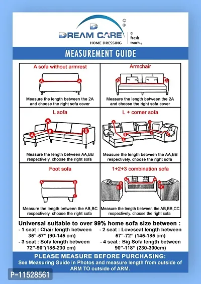 Classic Polyester Spandex Sofa Cover , Printed Big Elasticity Cover for Couch and Recliner , Flexible Stretch Sofa Slipcover for Four Seater (230-300cm)-thumb4