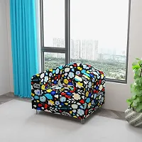 Classic Polyester Spandex Sofa Cover , Printed Big Elasticity Cover for Couch and Recliner , Flexible Stretch Sofa Slipcover for Single Seater (90-145cm)-thumb1