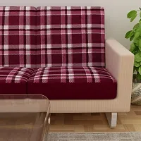 Terry Polycotton Elastic Sofa Cover 3 Seater Flexible Stretchable Sofa Seat Protector  Color  Maroon  Size  23 Inch x 23 Inch   Pack of 6-thumb3