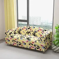 Classic Polyester Spandex Sofa Cover , Printed Big Elasticity Cover for Couch and Recliner , Flexible Stretch Sofa Slipcover for Three Seater (185-230cm)-thumb1